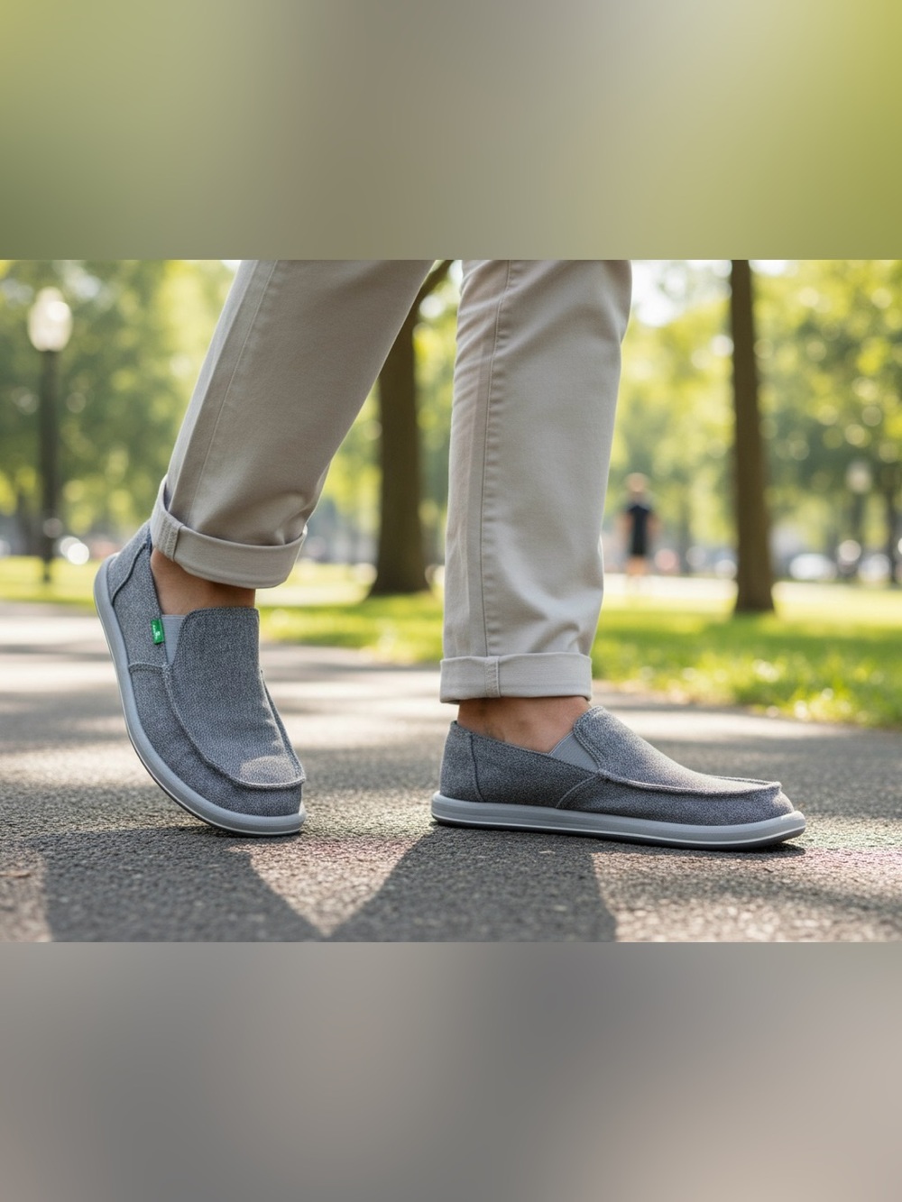 Sanuk Men's Donny Hemp Grey Canvas Slip-On Loafers Size 9